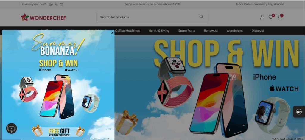 Popup on Wonderchef