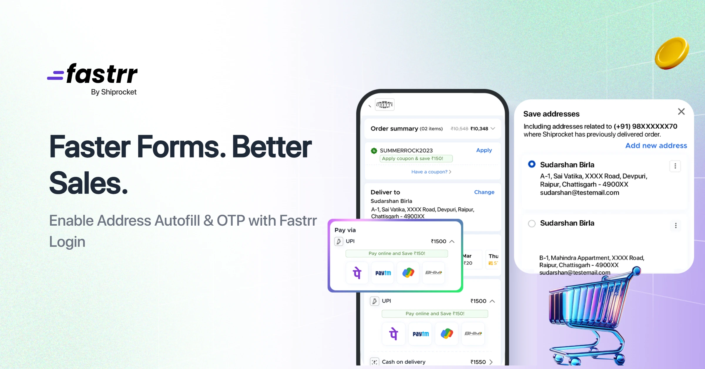 Address autfill with Fastrr login