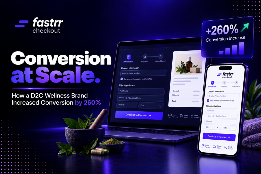 How a D2C Wellness Brand Increased Checkout Conversion by 260% with fastrr Checkout